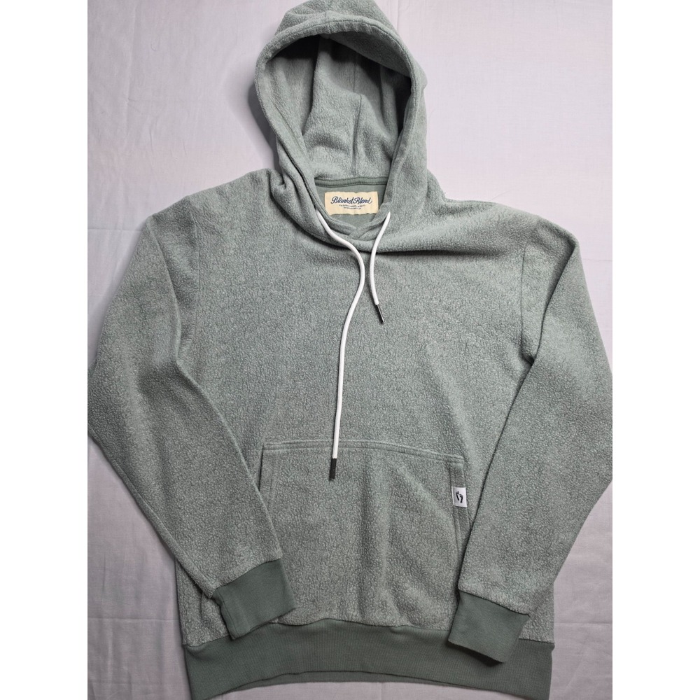 Feat Blanket Blend Fleece Hoodie Men's Small Olive Green Cotton Kangaroo Pocket